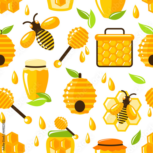  Honey seamless pattern
