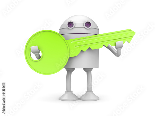 Illustration: Robot with key Robot with key
