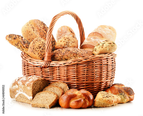 Photo: Composition with variety of baking products isolated on white Composition with variety of baking products isolated on white