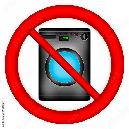 Vector: No washing machine sign No washing machine sign