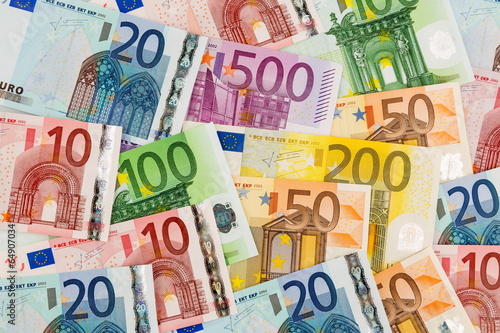 Photo: Viele verschiedene Euro-Geldscheine Viele verschiedene Euro-Geldscheine