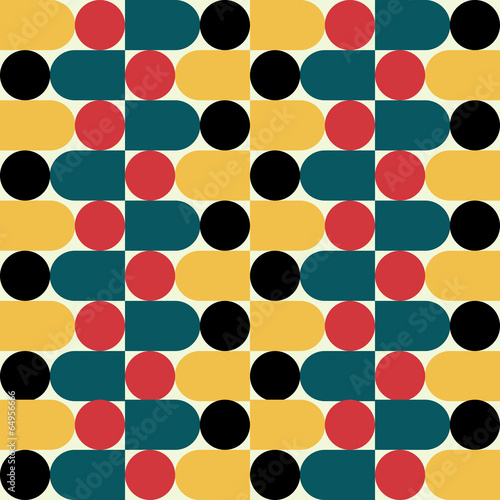 Fototapeta Retro geometric seamless pattern . Vector illustration