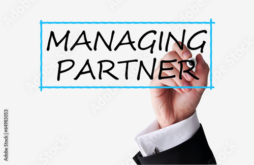 Photo: Managing partner text on transparent background Managing partner text on transparent background