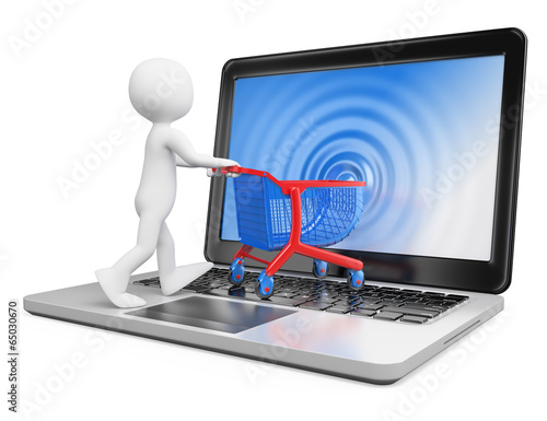 Illustration: 3D white people. Ecommerce 3D white people. Ecommerce