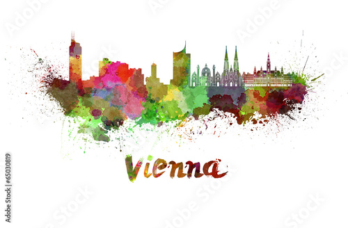Illustration: Vienna skyline in watercolor Vienna skyline in watercolor