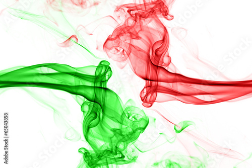  Colorful smoke on the white background