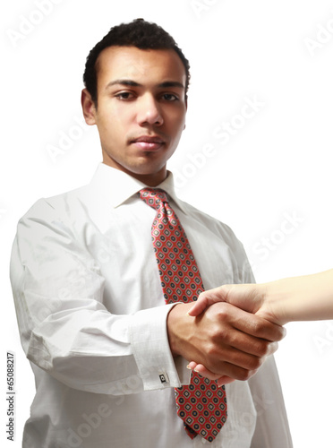 Photo: handshake isolated on white background handshake isolated on white background