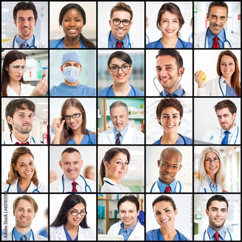 Photo: Collection of doctors faces Collection of doctors faces