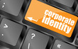 corporate identity button on computer keyboard key corporate identity button on computer keyboard key