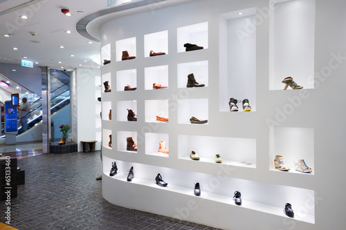Photo: Fashion shoe store shelf Fashion shoe store shelf