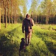 Man hunting with dog Man hunting with dog
