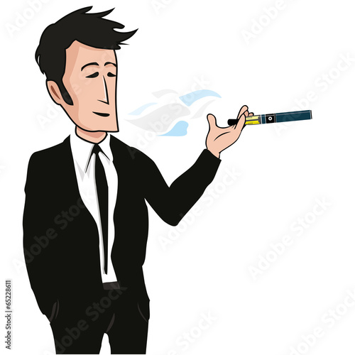 Illustration: Cigarette électronique e-cigarette vapoteuse cartoon Cigarette électronique e-cigarette vapoteuse cartoon