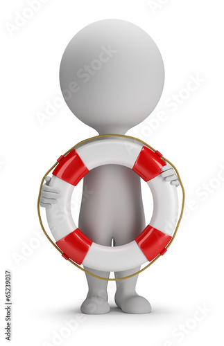 Illustration: 3d small people - lifebuoy 3d small people - lifebuoy