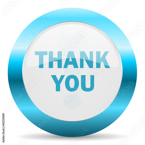 Illustration: thank you blue glossy icon thank you blue glossy icon