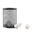 Office paper trash bin isolated Office paper trash bin isolated