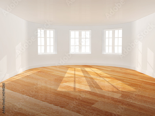 Illustration: Empty room with bay window Empty room with bay window