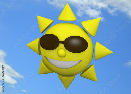 Illustration: Happy Sun - 3D Happy Sun - 3D