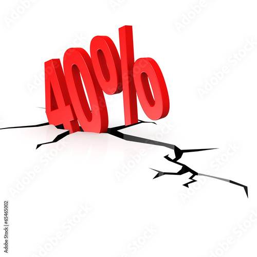 Illustration: Crack ground with 40 per cent down Crack ground with 40 per cent down