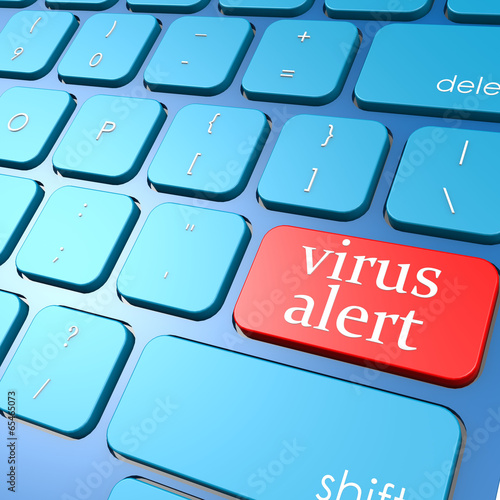 Illustration: Virus alert keyboard Virus alert keyboard