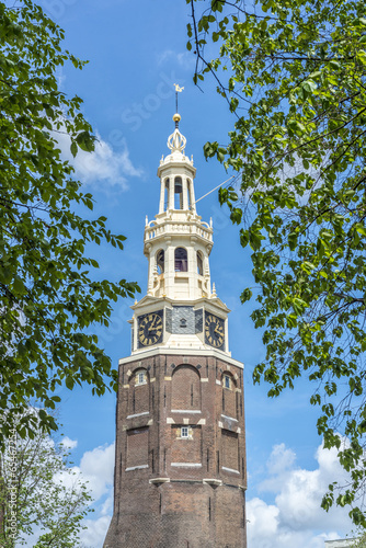 Photo: Montelbaanstoren tower in Amsterdam, Netherlands. Montelbaanstoren tower in Amsterdam, Netherlands.