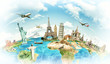 Travel the world monument concept Travel the world monument concept