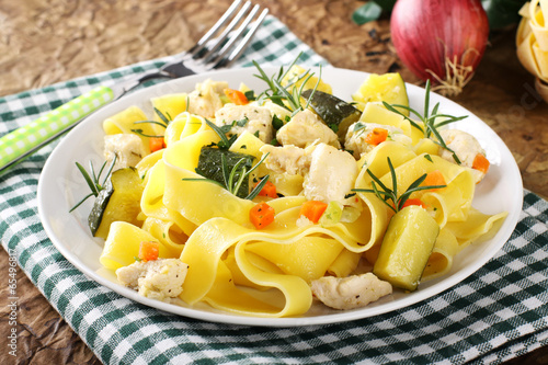 Photo: Pasta with fish, zucchini and carrots Pasta with fish, zucchini and carrots