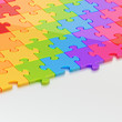 Surface half-covered with the puzzles Surface half-covered with the puzzles