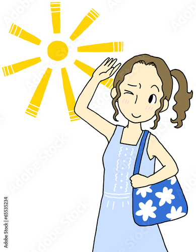 Illustration: 日差し 女性 日差し 女性