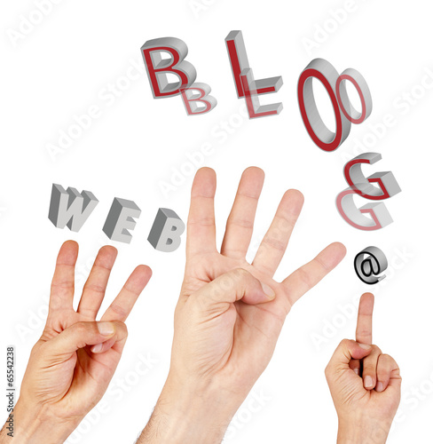 Photo: hand symbol Internet hand symbol Internet