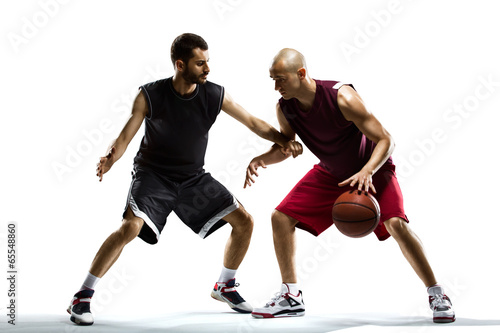 Photo: Basketball players isolated on white Basketball players isolated on white