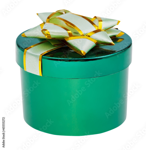 Photo: closed green box with cover decorated by foil knot closed green box with cover decorated by foil knot