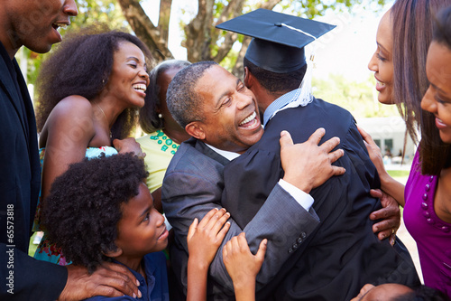 Photo: African American Student Celebrates Graduation African American Student Celebrates Graduation
