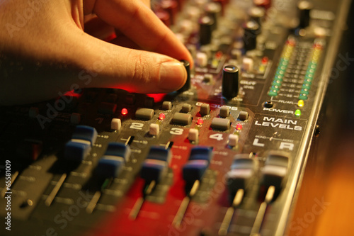 Photo: Mixing board at a concert Mixing board at a concert