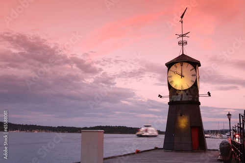 Photo: Clock tower on the pier of Oslo Clock tower on the pier of Oslo