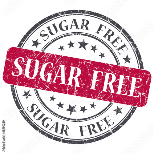 Illustration: Sugar free red round grungy stamp isolated on white background Sugar free red round grungy stamp isolated on white background