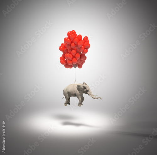 Elephant with balloons - 65614460