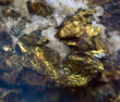 Fantastic background, magic of a stone, gold metal Fantastic background, magic of a stone, gold metal