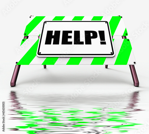 Illustration: Help Sign Displays Assistance Wanted and Seeking Answers Help Sign Displays Assistance Wanted and Seeking Answers