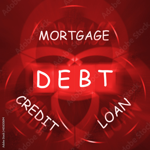 Illustration: Mortgage Credit and Loan Displays financial Debt Mortgage Credit and Loan Displays financial Debt
