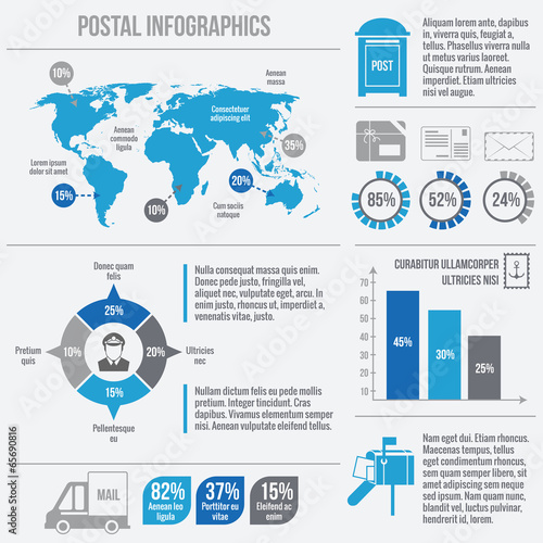 Vector: Postal service infographics Postal service infographics