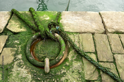 Photo: mooring ring on dock mooring ring on dock