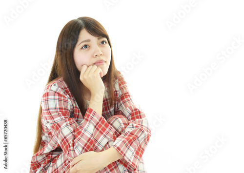 Photo: パジャマ姿の女性 パジャマ姿の女性