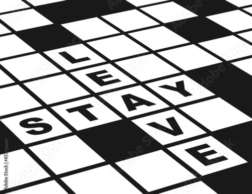 Vector: Leave or Stay Horizontal Black and White Leave or Stay Horizontal Black and White