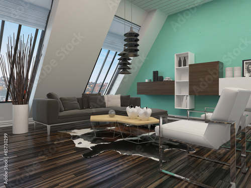 Illustration: Modern sitting room interior decor Modern sitting room interior decor