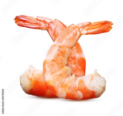 Photo: Cooked shrimp isolated . Cooked shrimp isolated .