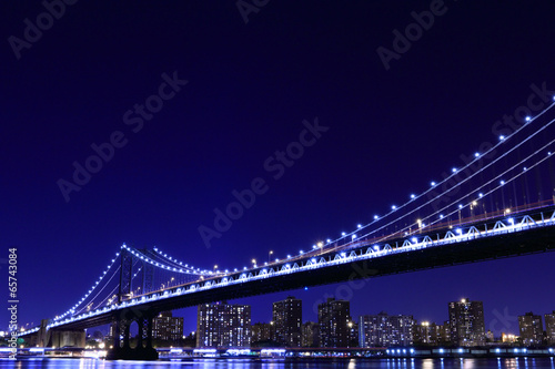 Manhattan Bridge and  Skyline , New York City