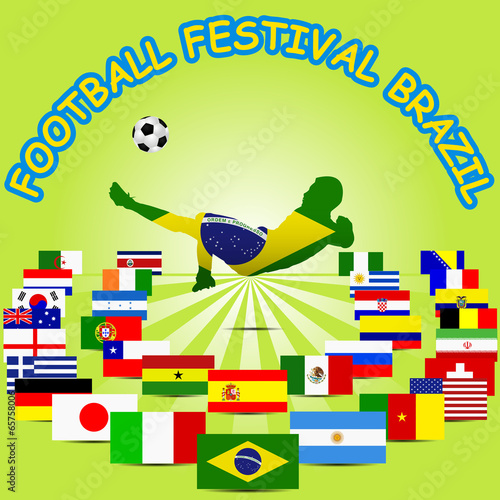 Vector: World football tournament partisipants, Brazil World football tournament partisipants, Brazil