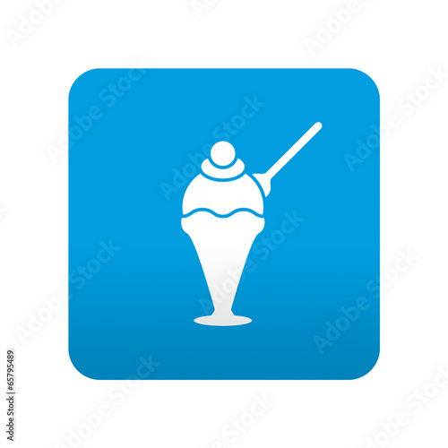 Illustration: Etiqueta tipo app azul simbolo heladeria Etiqueta tipo app azul simbolo heladeria