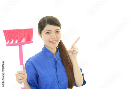 Photo: 笑顔の女性作業員 笑顔の女性作業員