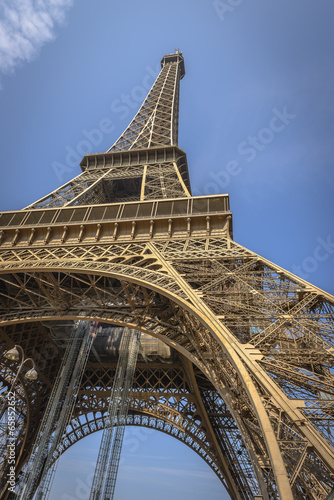 Photo: Eiffel Tower shot from a low angle from one of the pillars Eiffel Tower shot from a low angle from one of the pillars